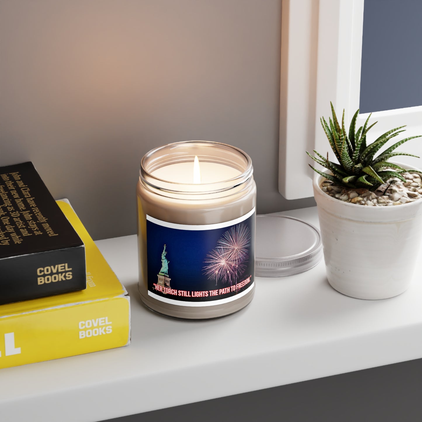 Liberty Fireworks Soy Candle — "Her Torch Still Lights the Path to Freedom" (9oz)