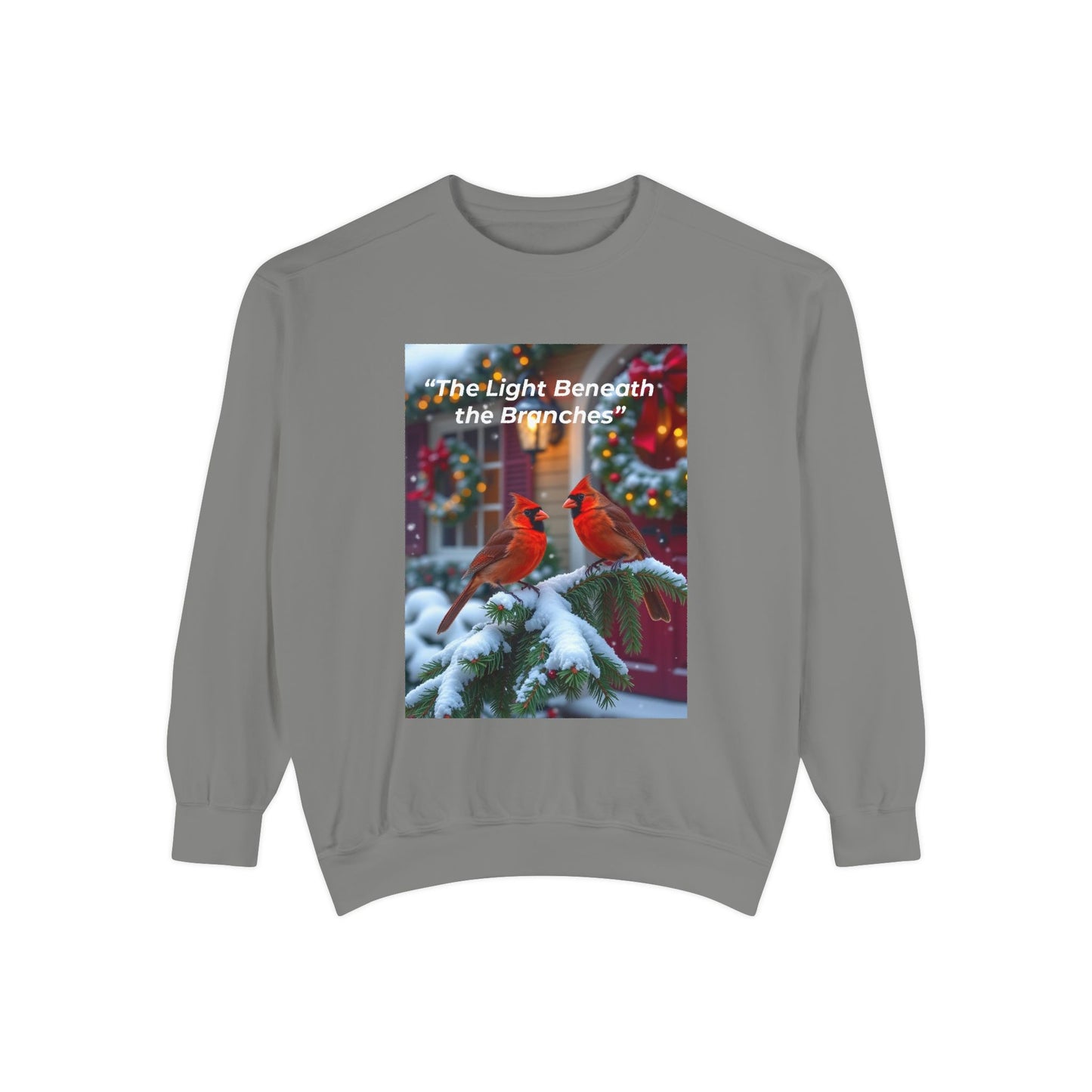 Cardinal Sweatshirt, Cozy Unisex Garment-Dyed Pullover, Perfect Gift for Winter Holidays, Christmas, and Nature Lovers