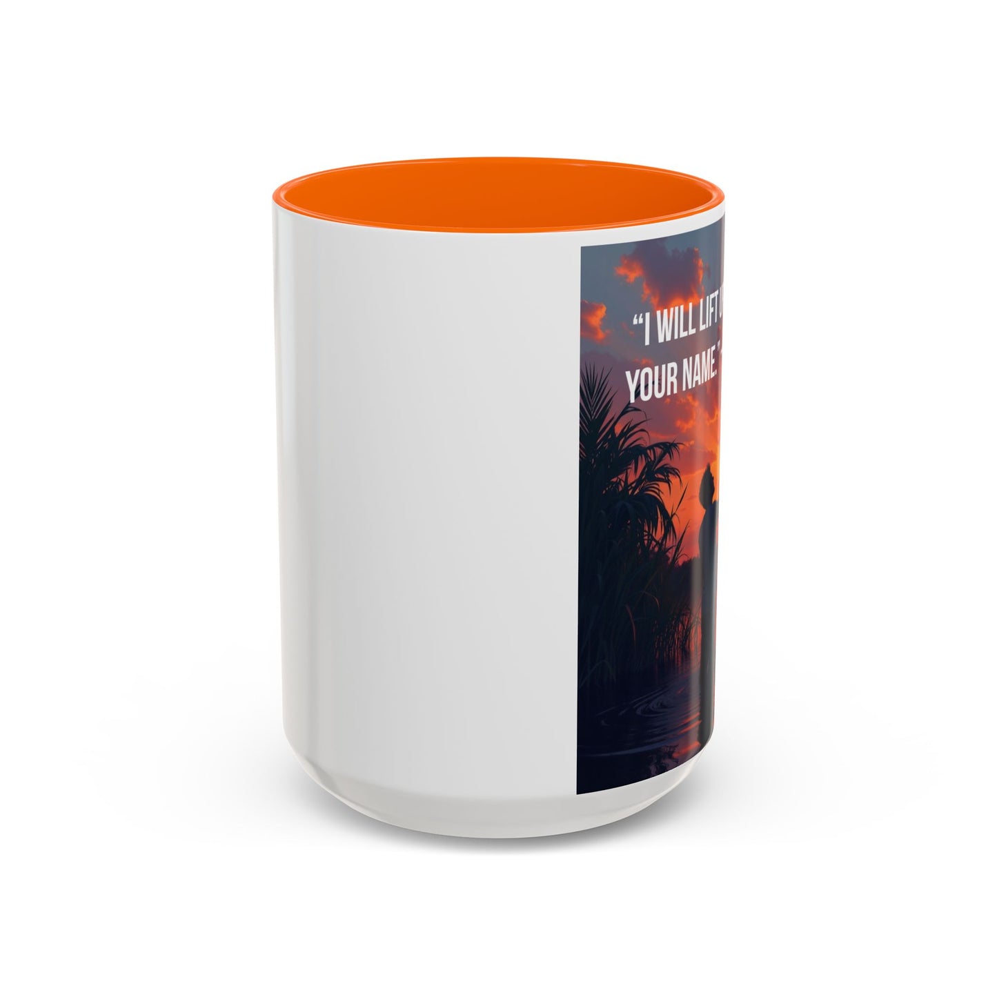Psalm 63:4 Coffee Mug — "I Will Lift Up My Hands in Your Name" Inspirational Accent Mug