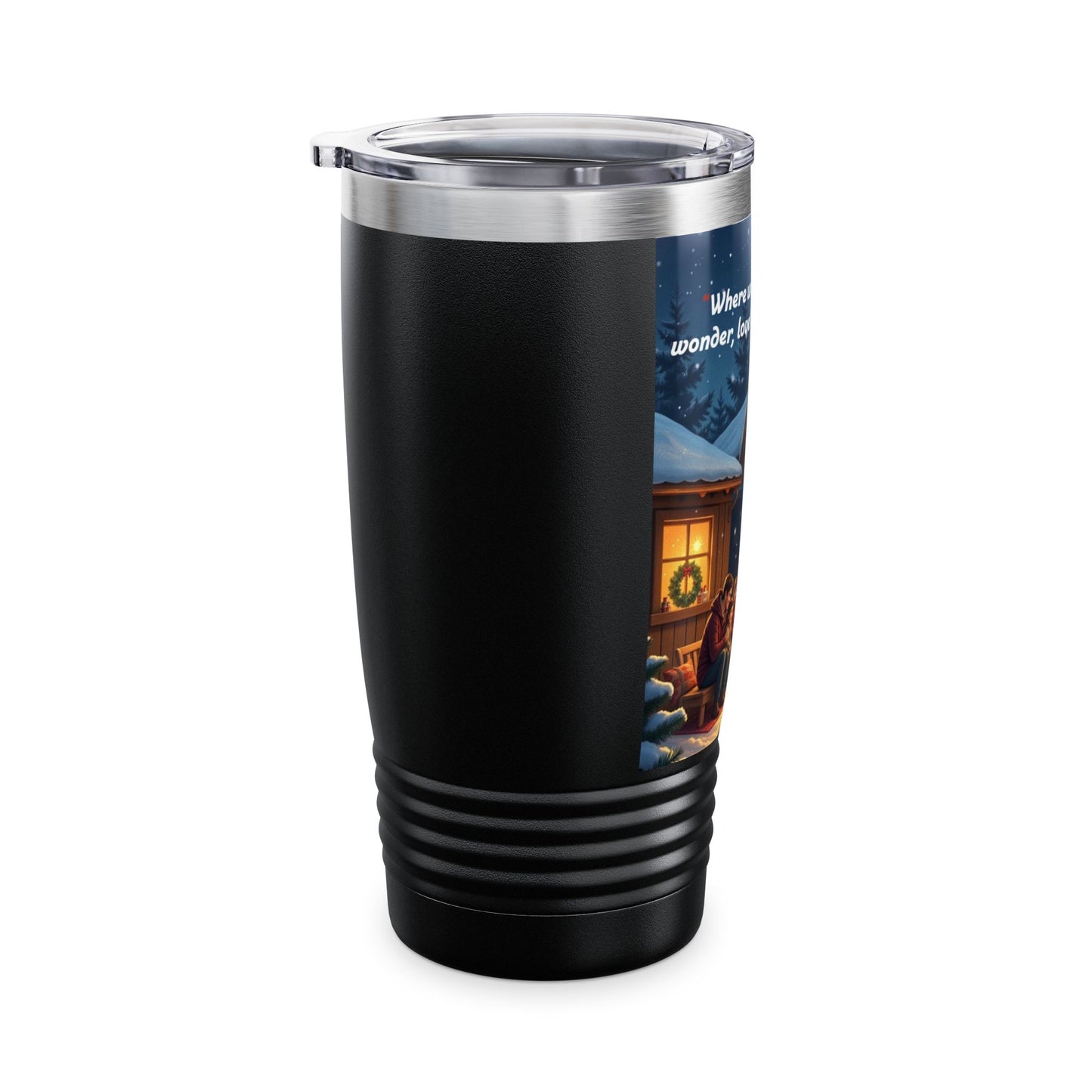 Warmth & Wonder Holiday Tumbler, 20oz Travel Mug, Cozy Drinkware Gift, Winter Seasonal Cup, Family Gathering Accessory  328