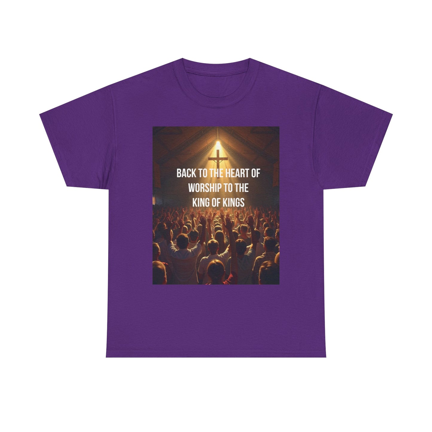 Worship Concert Tee — "Back to the Heart of Worship to the King of Kings" Christian T-Shirt