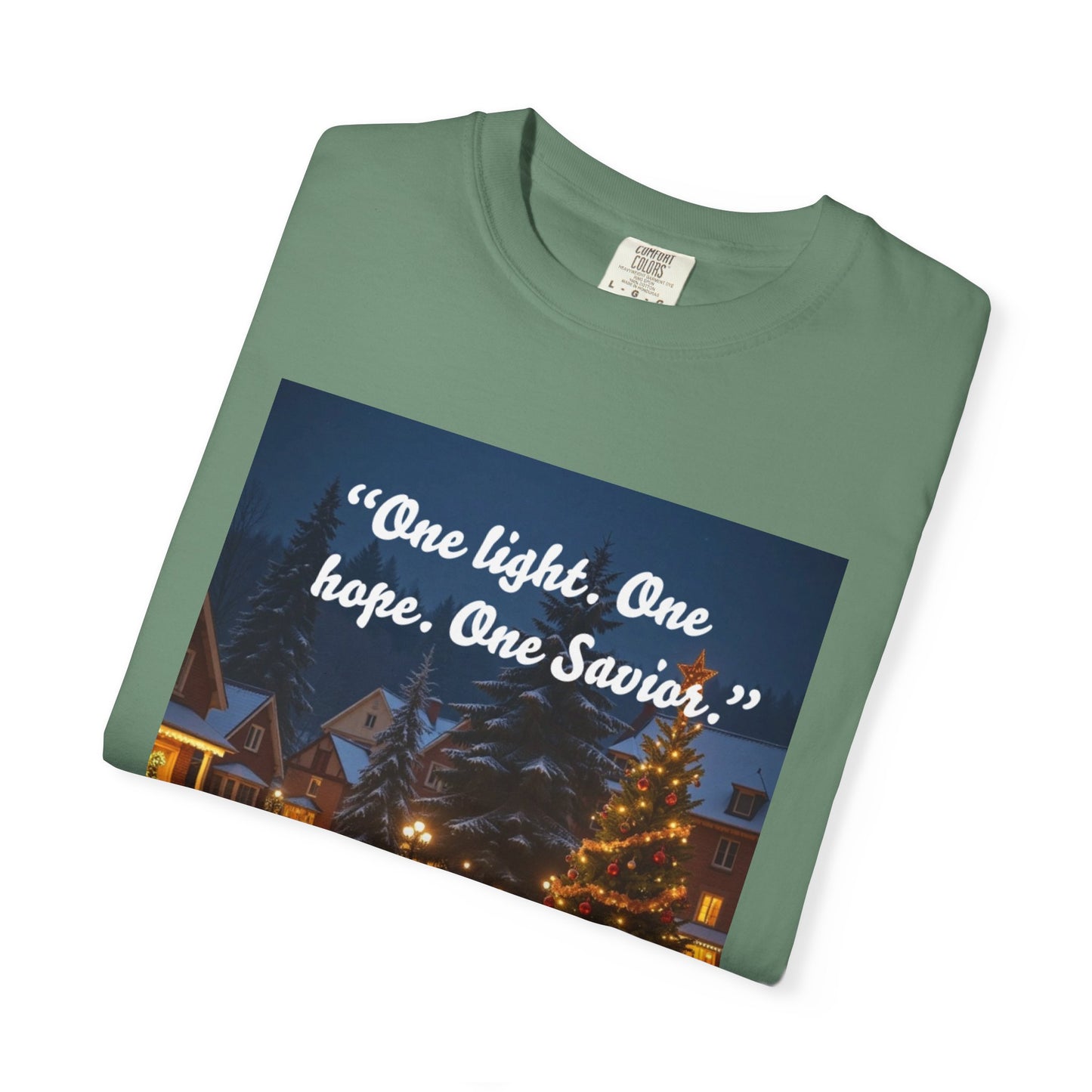 Garment-Dyed T-Shirt with Inspirational Christmas Design