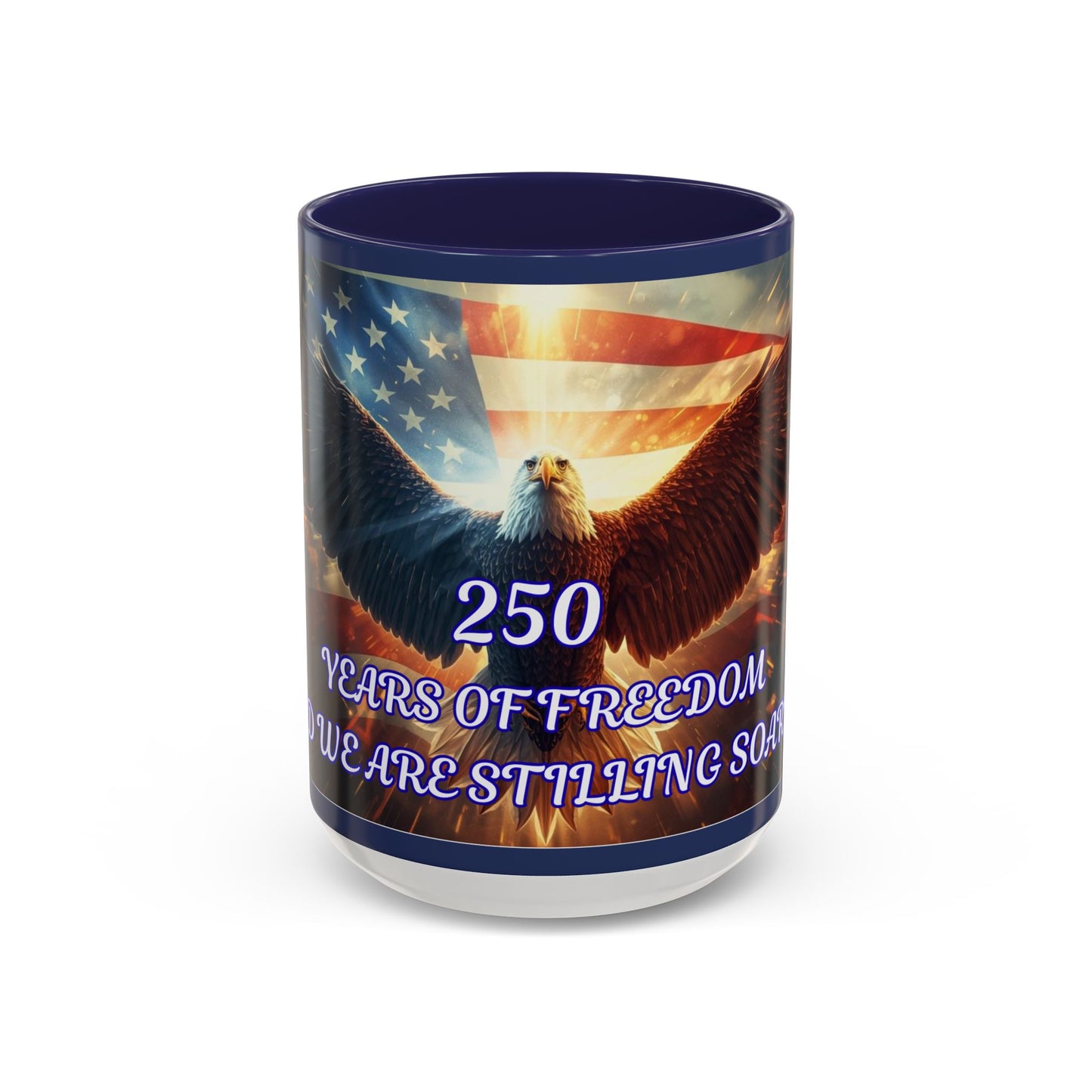Patriotic Eagle Coffee Mug – "250 Years of Freedom" Accent Mug