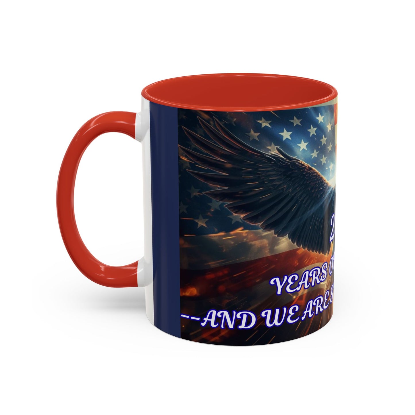 Patriotic Eagle Coffee Mug – "250 Years of Freedom" Accent Mug