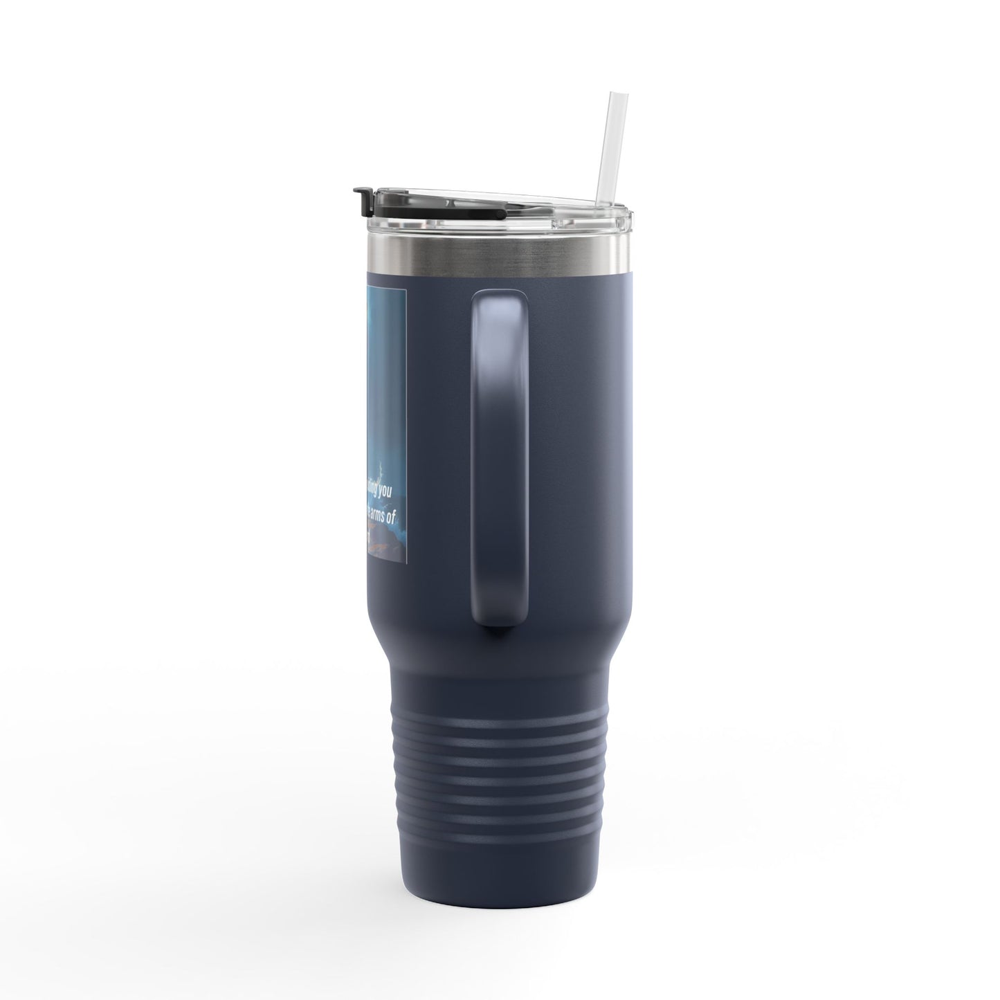 40oz Insulated Travel Mug – Lighthouse 'The light is guiding you home to the safe arms of the Lord'
