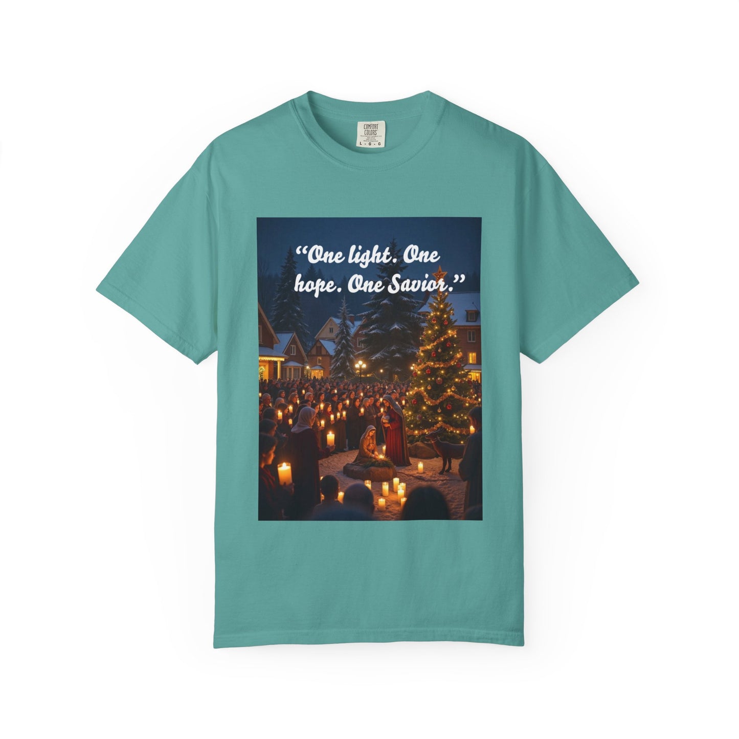 Garment-Dyed T-Shirt with Inspirational Christmas Design