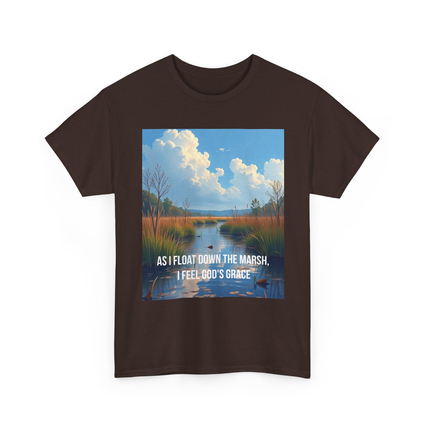 Marsh Landscape Tee — "As I Float Down the Marsh, I Feel God’s Grace"