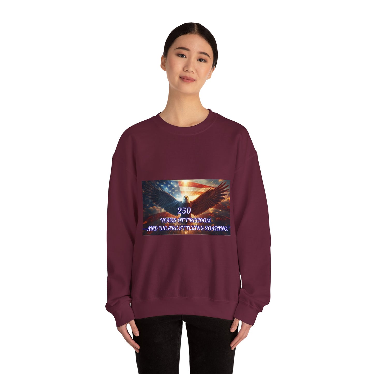 Crewneck Sweatshirt — 250 Years of Freedom Eagle Flag Tribute