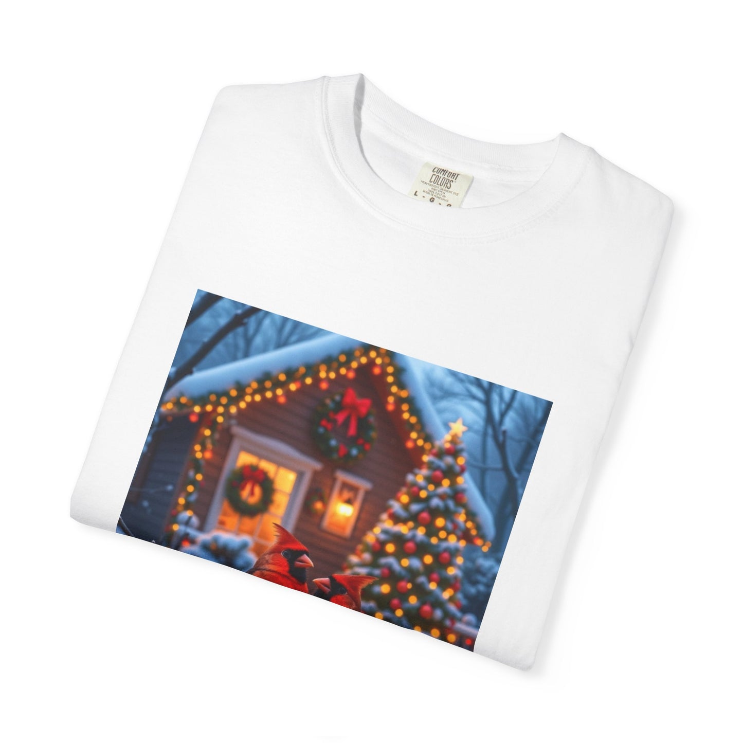 Cozy Winter Cardinal T-Shirt, Holiday Apparel, Unisex Gift, Christmas Shirt, Winter Wonderland Tee, Festive Bird Design
