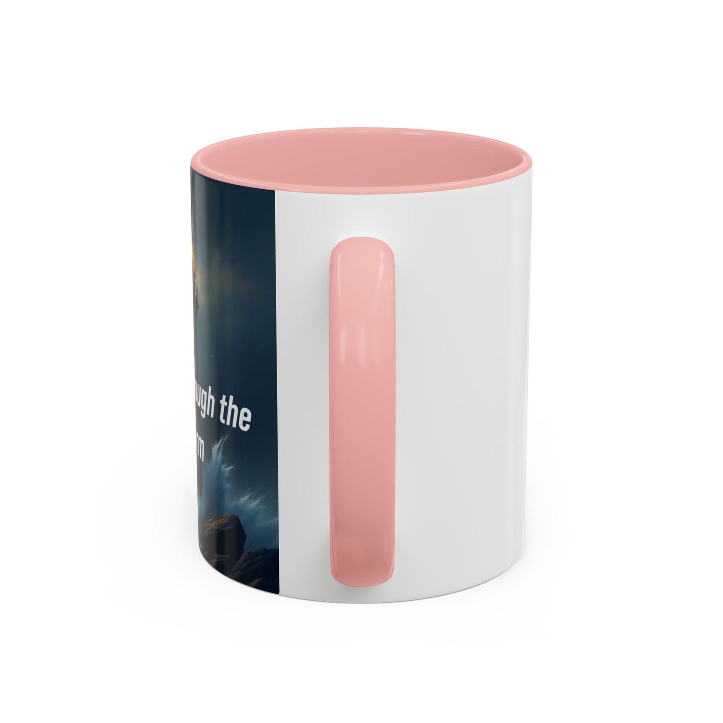 Faith Through the Storm Lighthouse Coffee Mug - Inspirational Ceramic Accent Mug