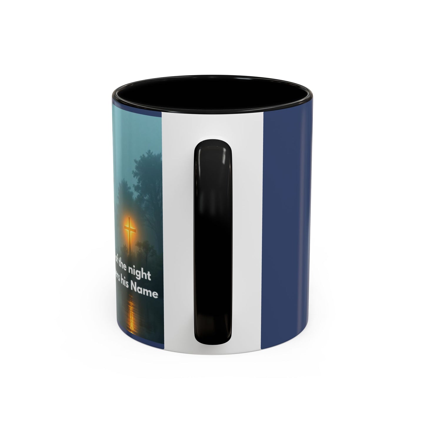 Coffee Mug — Bayou Night Scene with Cross & Quote (In the stillness of the night...)