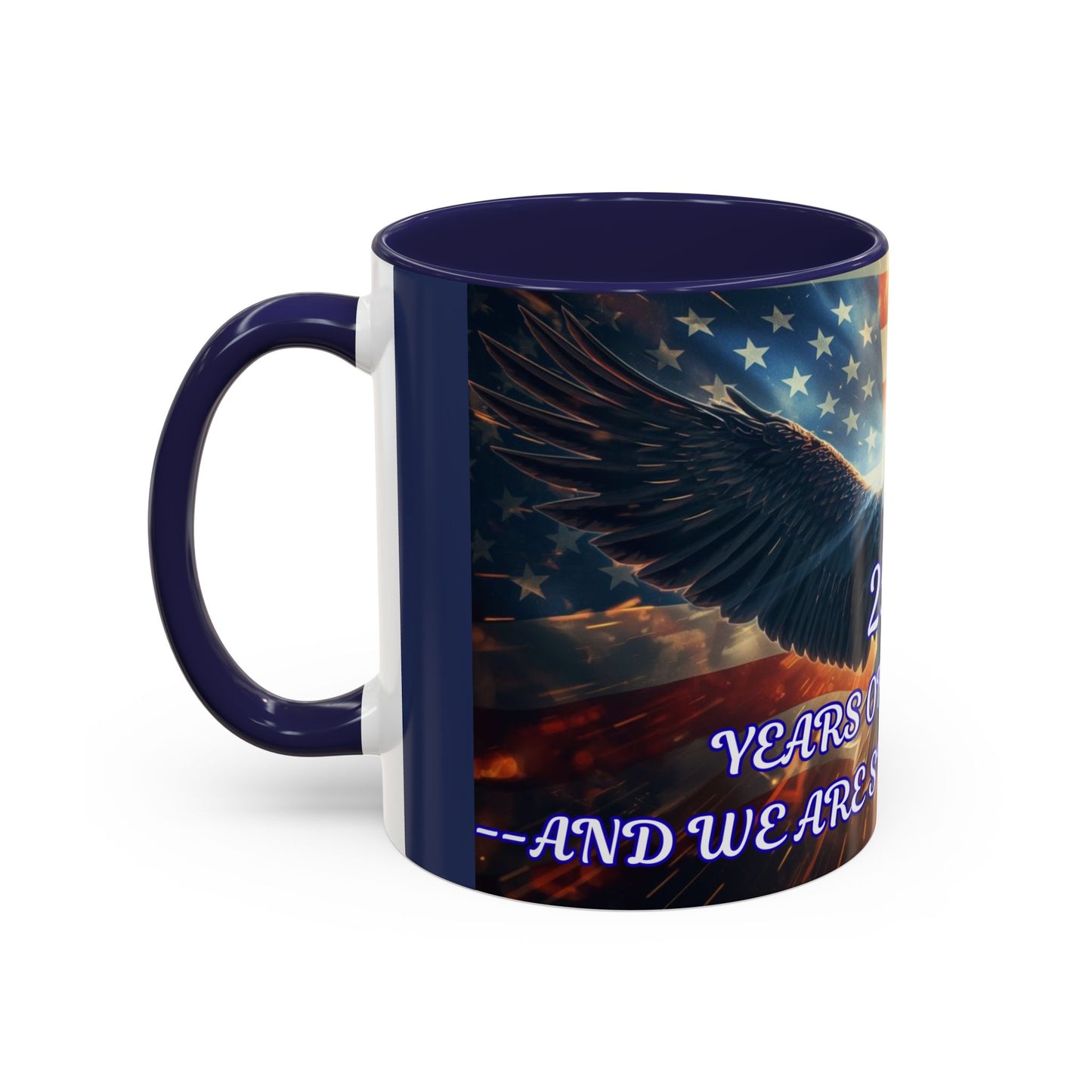Patriotic Eagle Coffee Mug – "250 Years of Freedom" Accent Mug