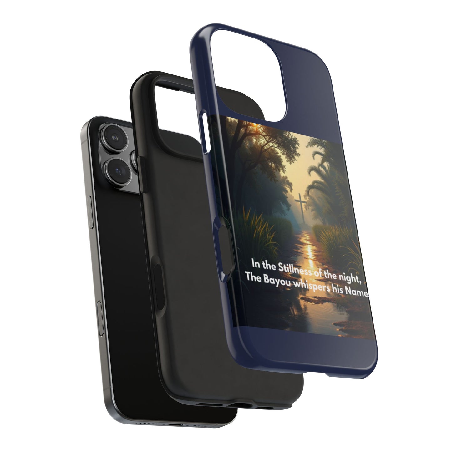 Bayou Cross Phone Case — "In the Stillness of the Night, The Bayou Whispers His Name"