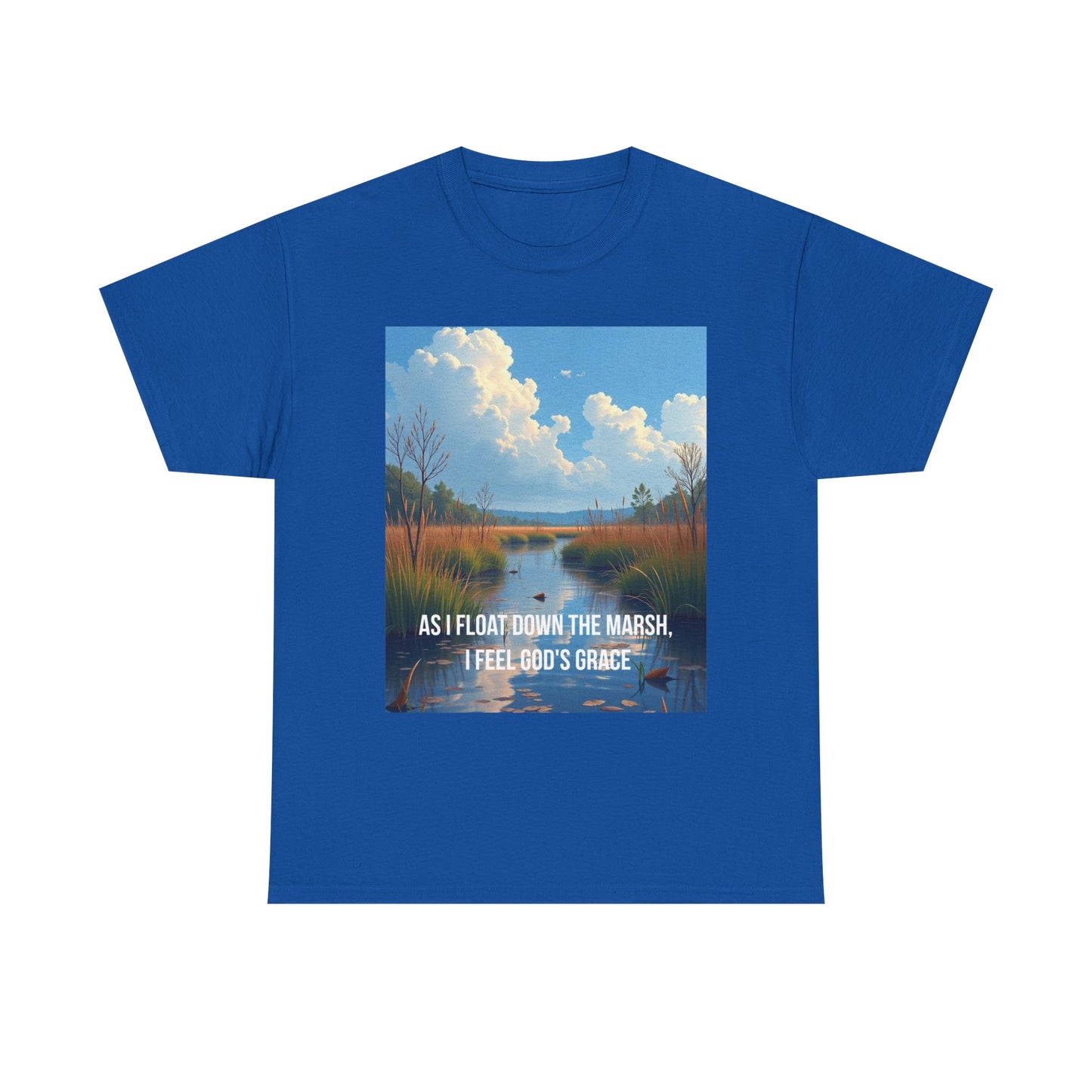 Marsh Landscape Tee — "As I Float Down the Marsh, I Feel God’s Grace"