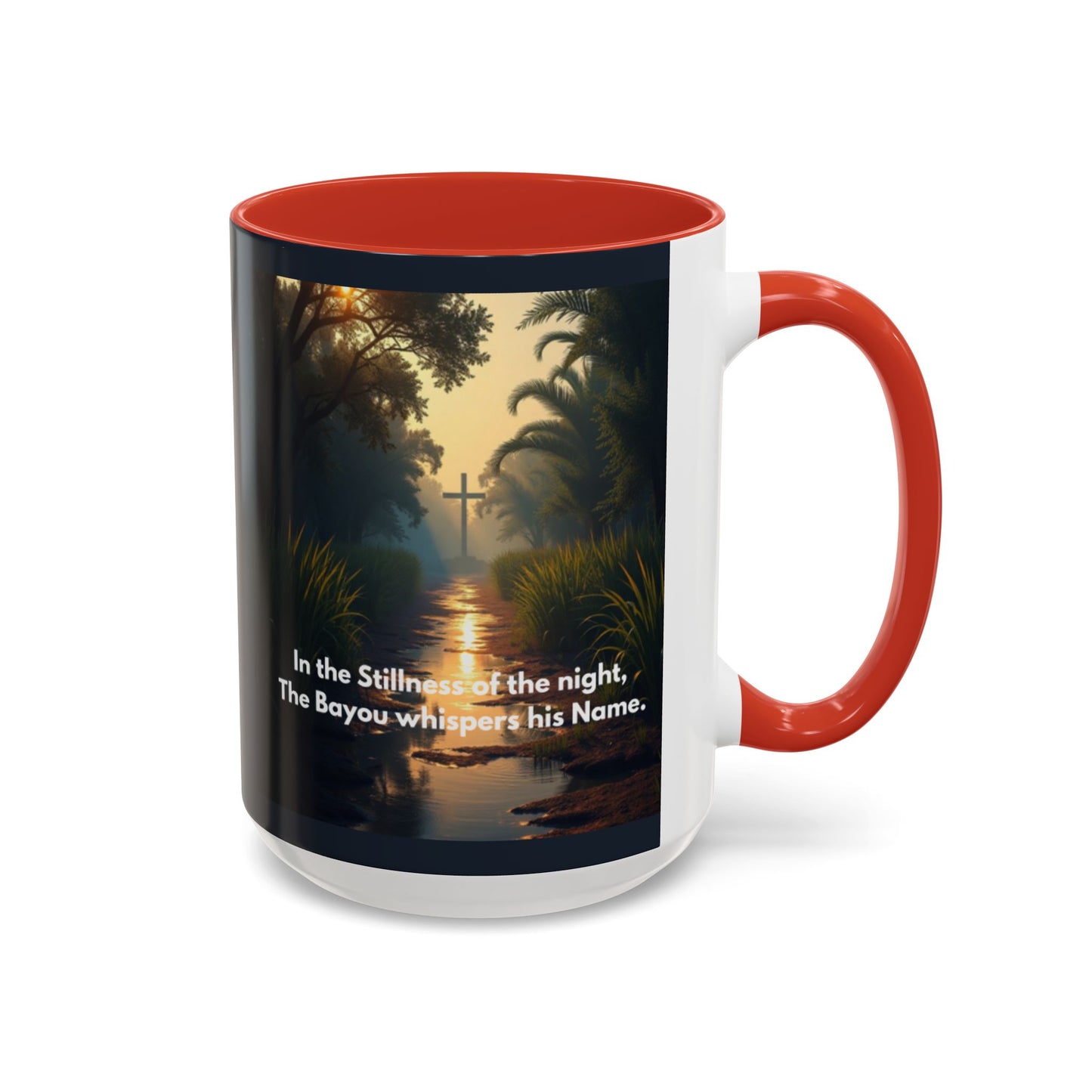 Bayou Night Coffee Mug — 'In the Stillness of the Night, The Bayou Whispers His Name' Accent Mug