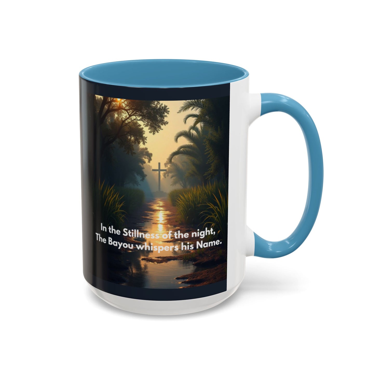 Bayou Night Coffee Mug — 'In the Stillness of the Night, The Bayou Whispers His Name' Accent Mug