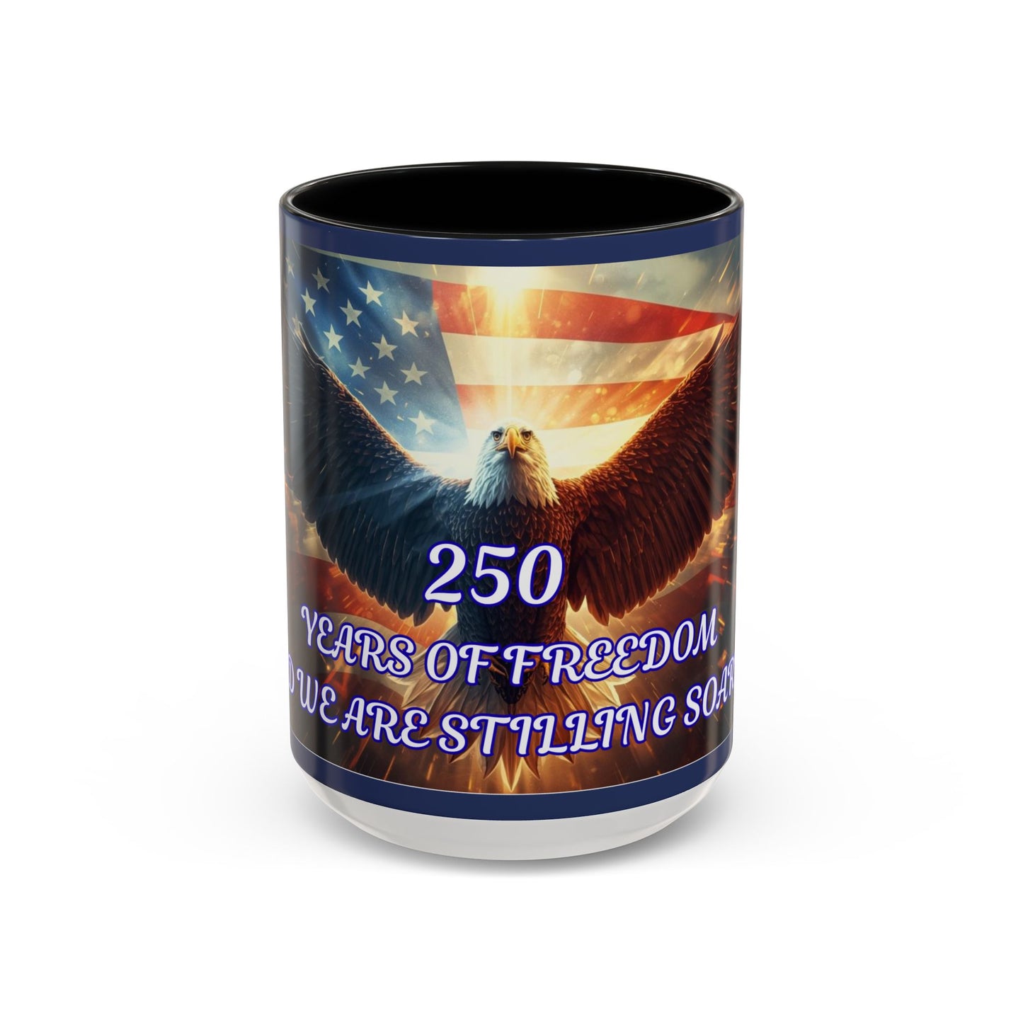 Patriotic Eagle Coffee Mug – "250 Years of Freedom" Accent Mug