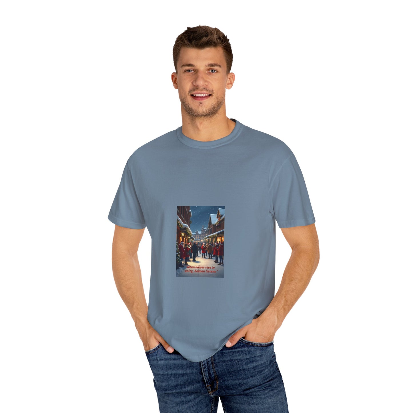 Cozy Winter Scene T-Shirt - Holiday Gift, Casual Wear, Layering Piece, Unisex Tee, Festive Fashion88a
