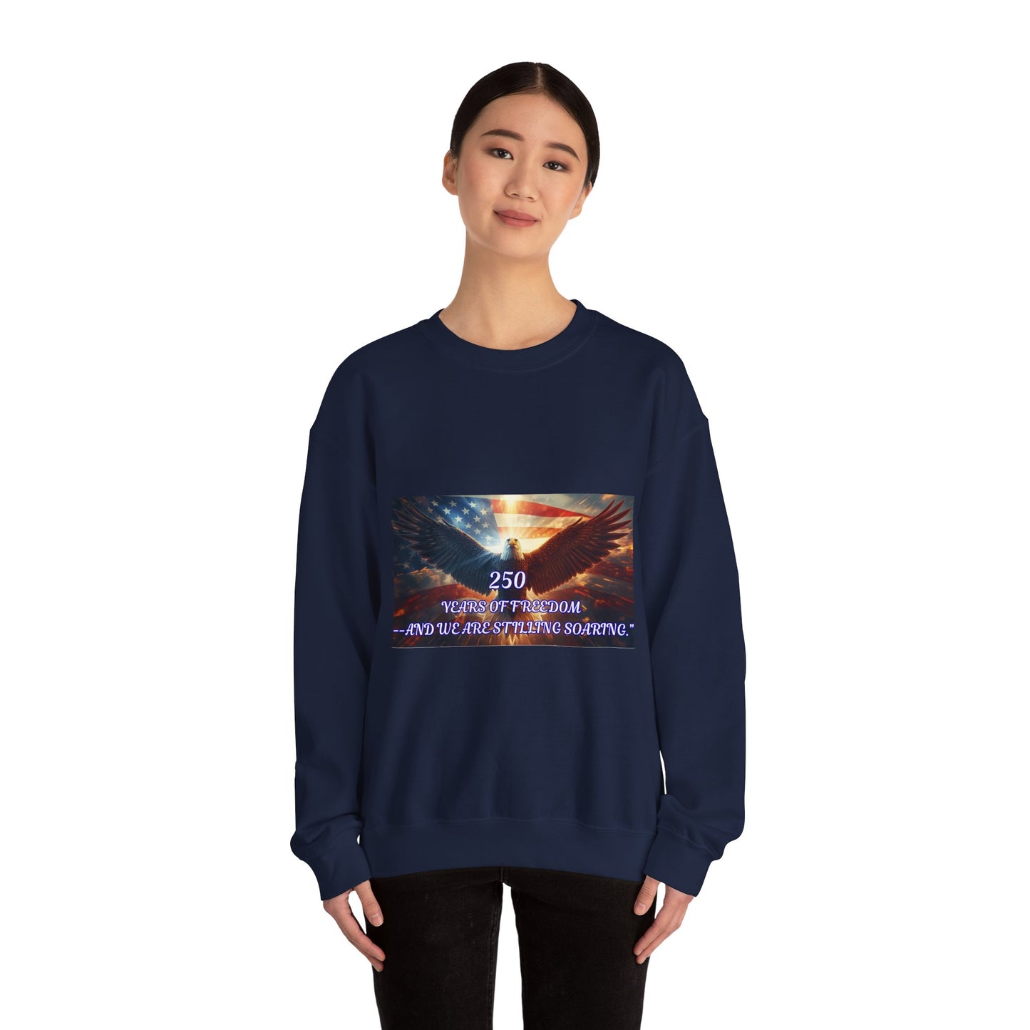 Crewneck Sweatshirt — 250 Years of Freedom Eagle Flag Tribute