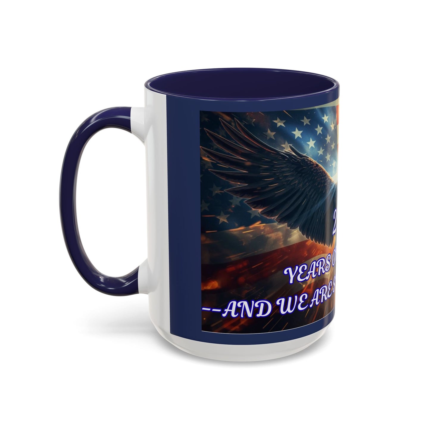 Patriotic Eagle Coffee Mug – "250 Years of Freedom" Accent Mug