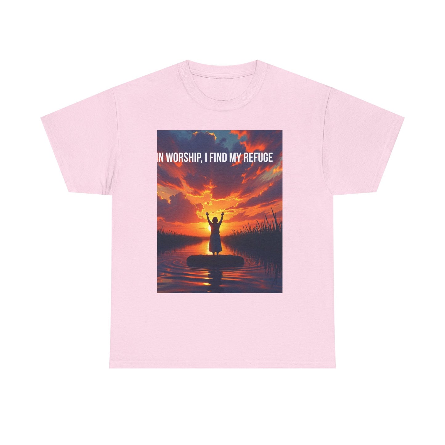 Worship Refuge T-Shirt – "In Worship, I Find My Refuge" Inspirational Christian Tee