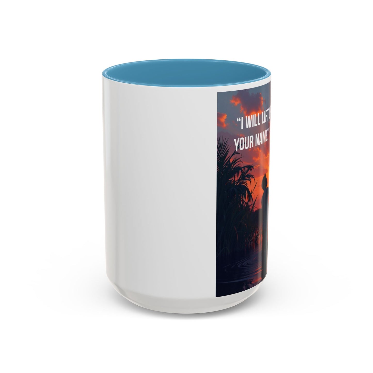 Psalm 63:4 Coffee Mug — "I Will Lift Up My Hands in Your Name" Inspirational Accent Mug