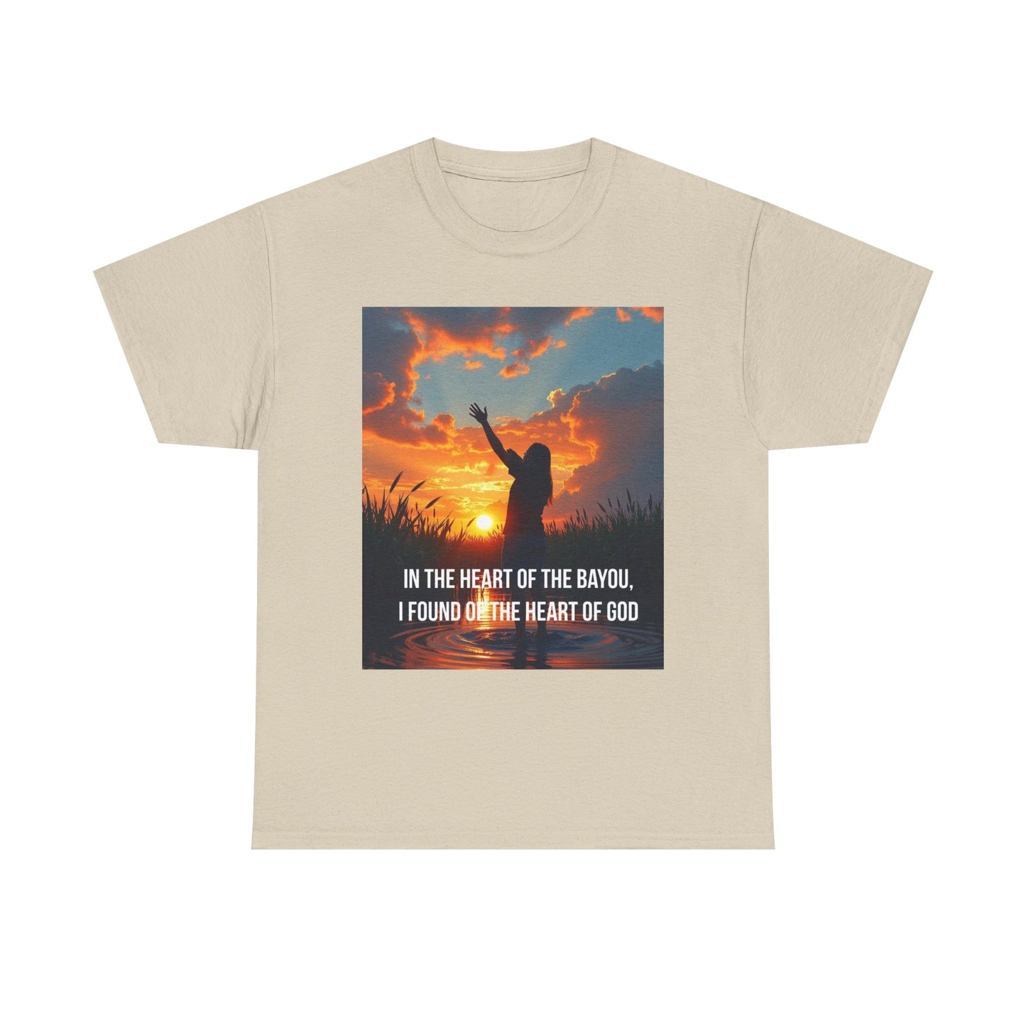 Bayou Sunrise Faith T-Shirt — "In the Heart of the Bayou, I Found the Heart of God" Christian Tee