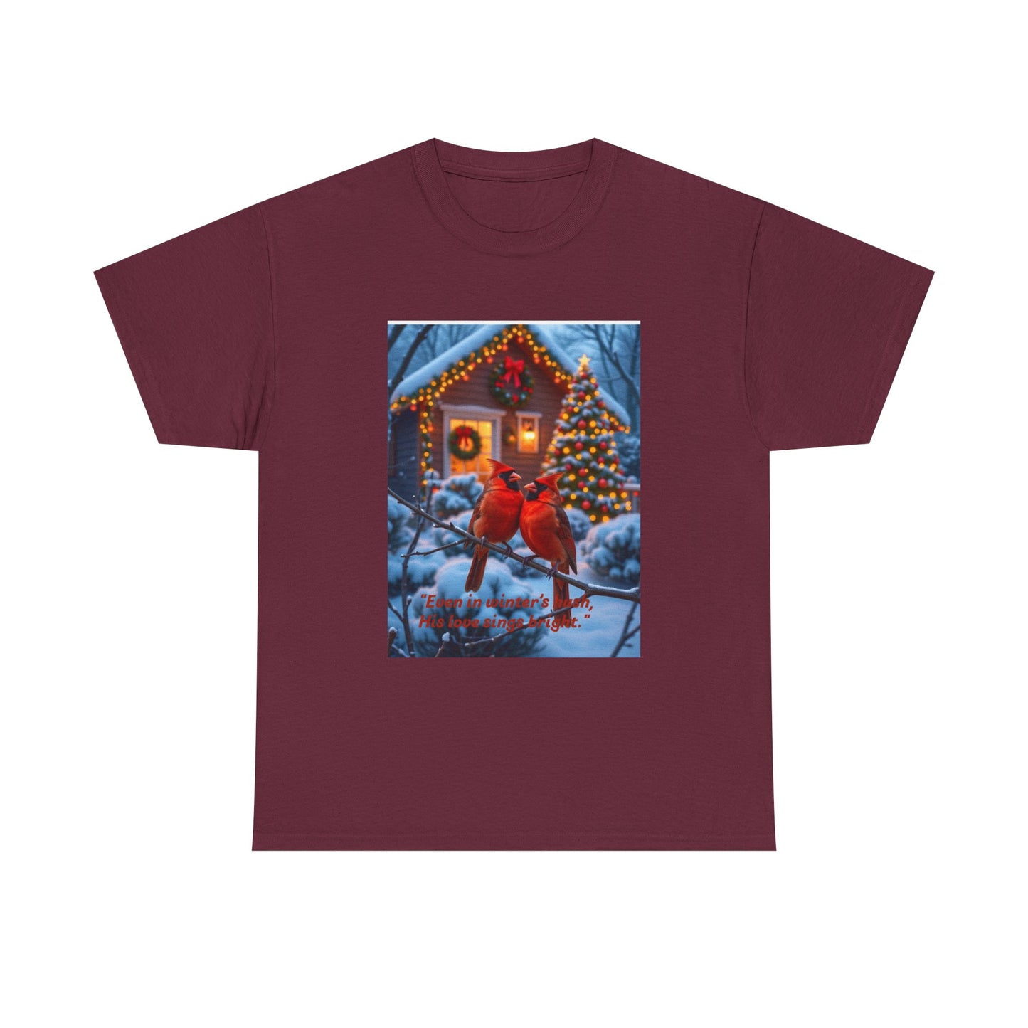 Winter Cardinal Tee, Cozy Holiday Shirt, Unisex Christmas T-shirt, Festive Cotton Top, Nature Lover Gift, Seasonal Apparel