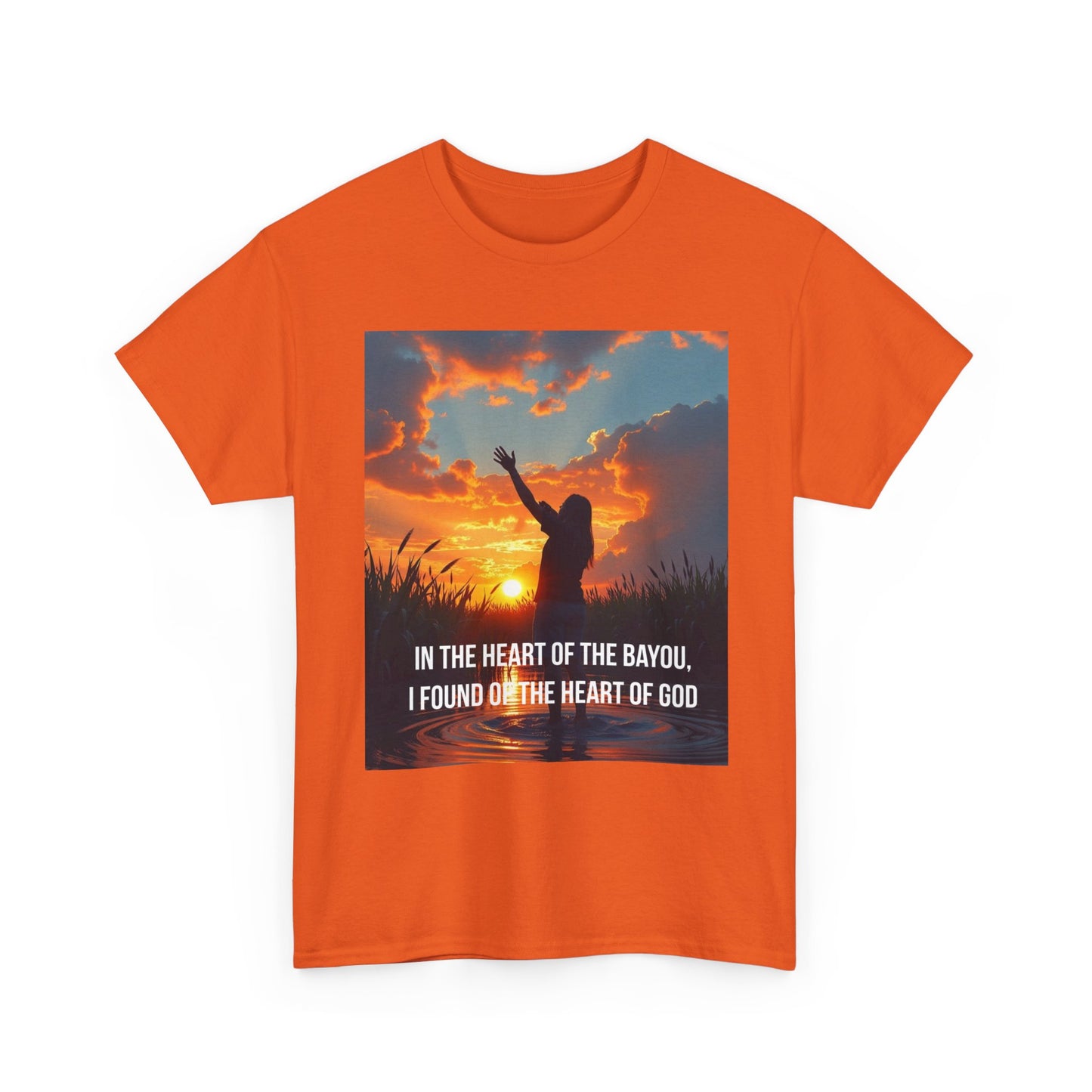 Bayou Sunrise Faith T-Shirt — "In the Heart of the Bayou, I Found the Heart of God" Christian Tee
