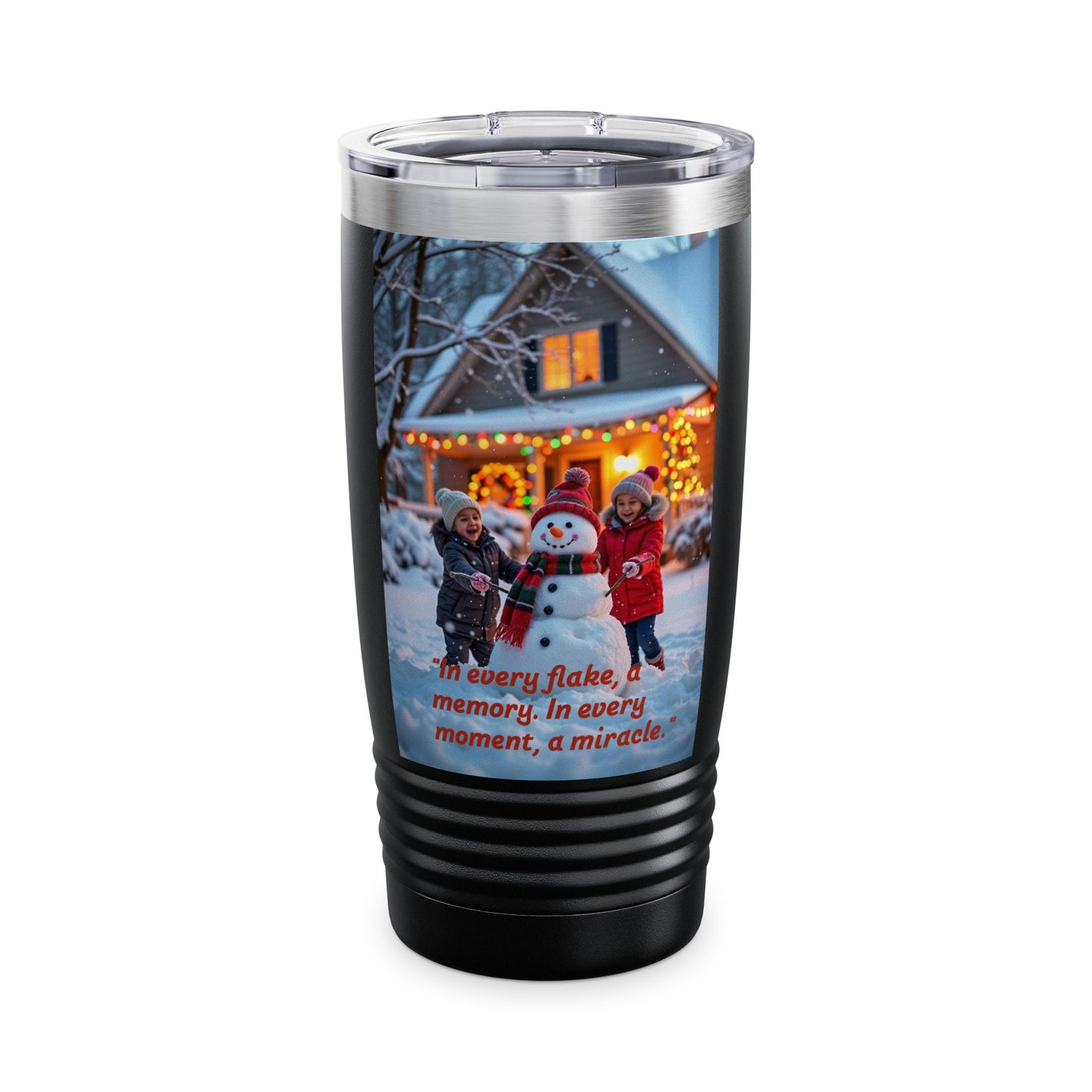 Winter Memory Tumbler, Insulated Travel Mug, Holiday Gift, Personalized Drinkware, Snowman Design, Christmas Cup  332