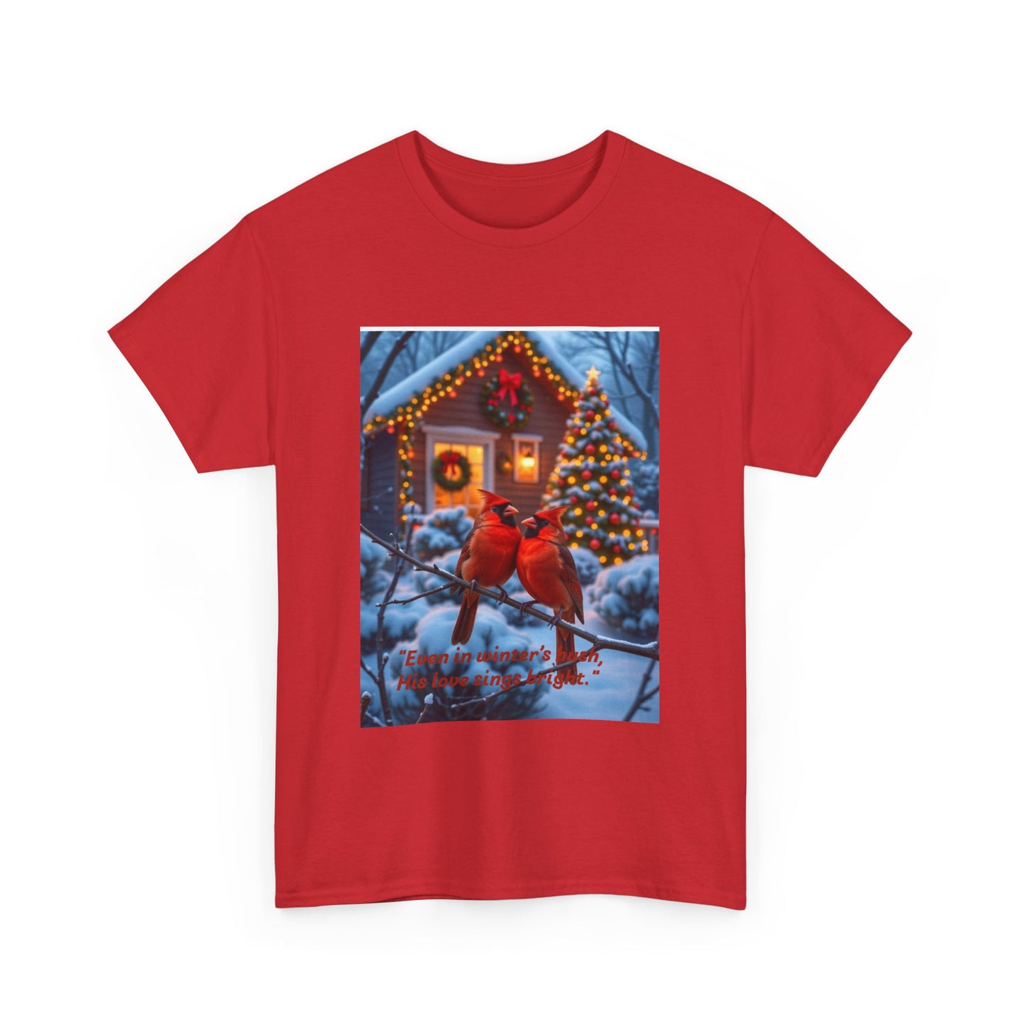 Winter Cardinal Tee, Cozy Holiday Shirt, Unisex Christmas T-shirt, Festive Cotton Top, Nature Lover Gift, Seasonal Apparel