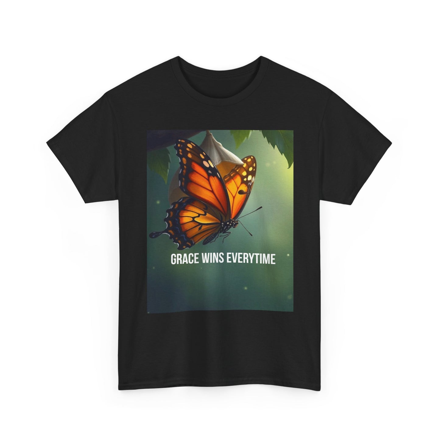 Butterfly 'Grace Wins Everytime' Graphic Tee - Inspirational Nature T-Shirt