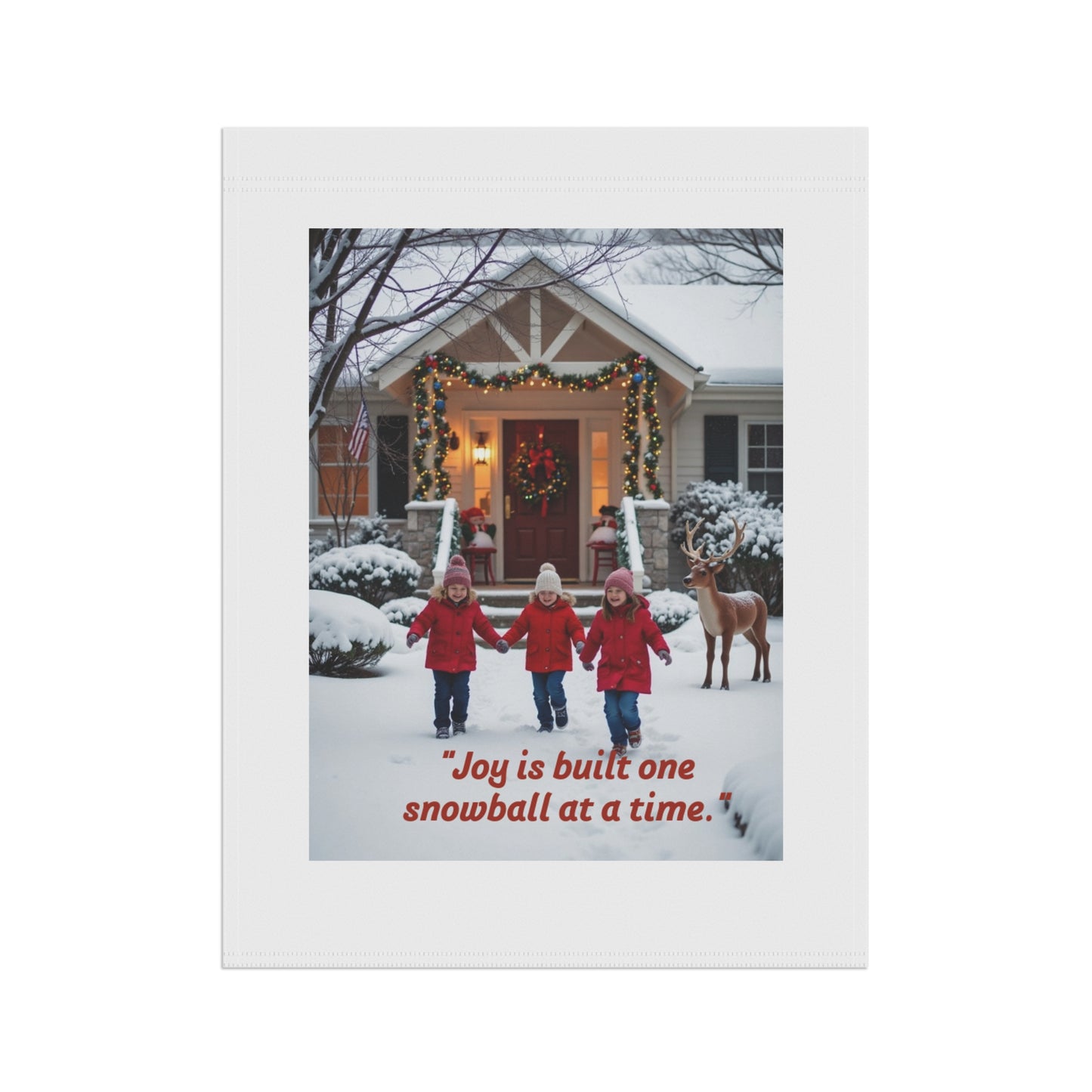 Winter Home Garden Banner, Snowman Greeting, 201