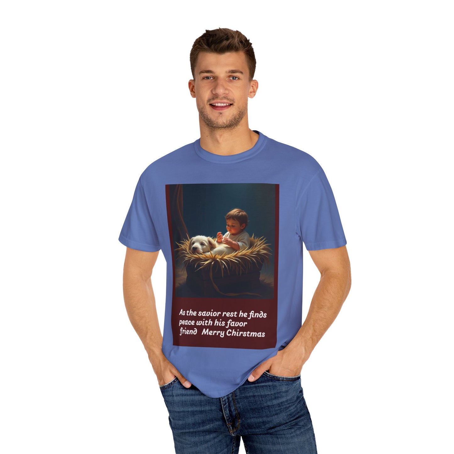 Unisex Christmas T-Shirt, Holiday Spirit Tee, Cozy Garment-Dyed Top, Festive Gift, Seasonal Wear