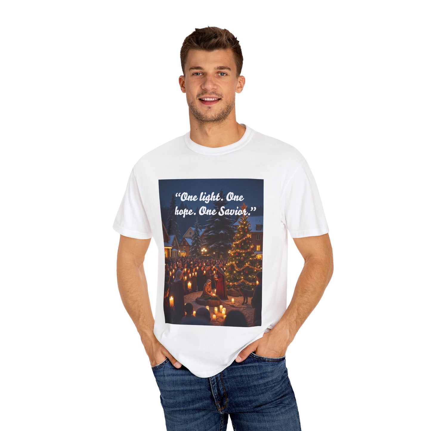 Unisex Garment-Dyed T-shirt with Inspirational Holiday Message, Festive Tee, Gift for Christmas, Family Gatherings, Holiday Celebrations