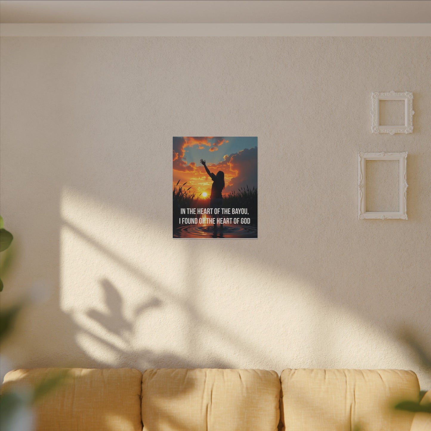 Faith-Inspired Bayou Sunset Canvas - "In the Heart of the Bayou, I Found the Heart of God"