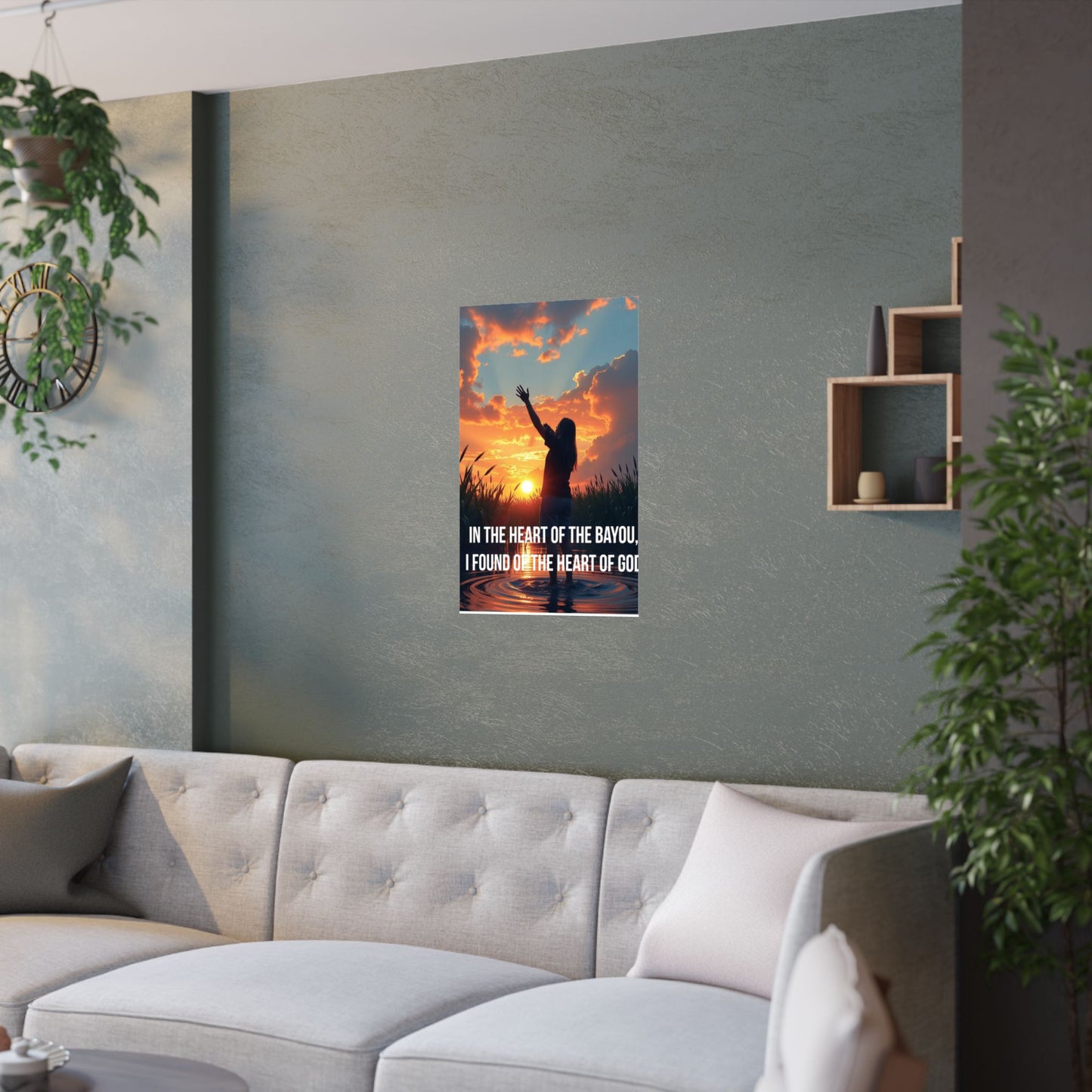 Satin Poster — "In the Heart of the Bayou" Sunset Silhouette Wall Art
