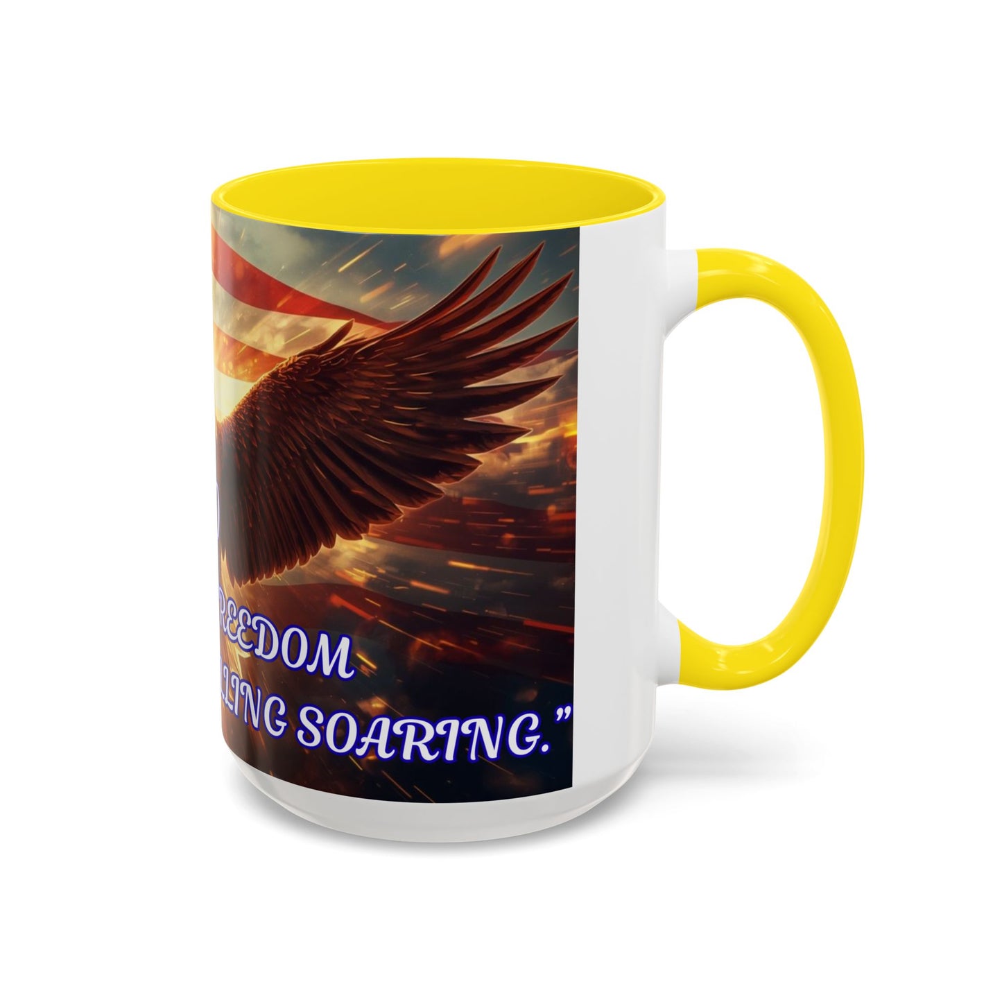 Patriotic Eagle Coffee Mug – "250 Years of Freedom" Accent 11/15oz