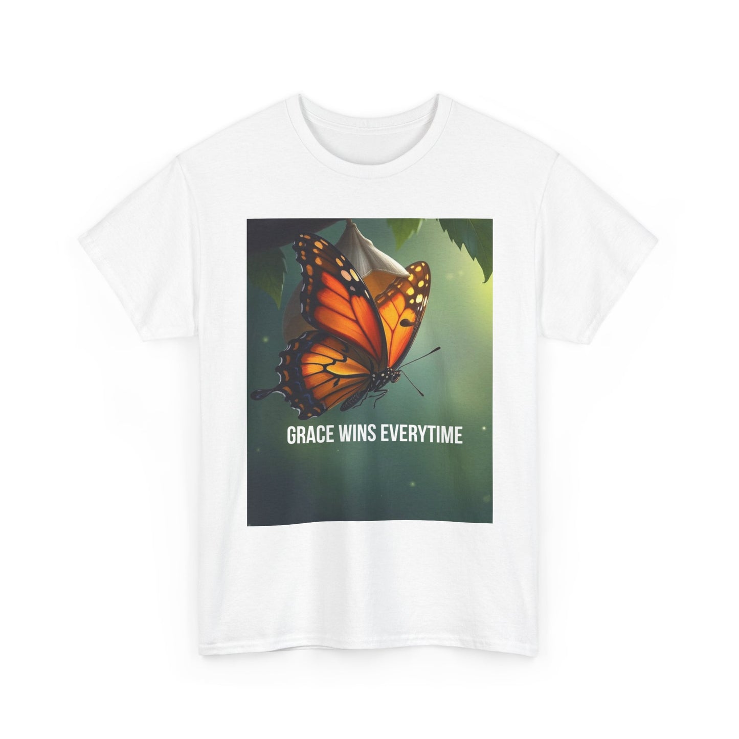 Butterfly 'Grace Wins Everytime' Graphic Tee - Inspirational Nature T-Shirt