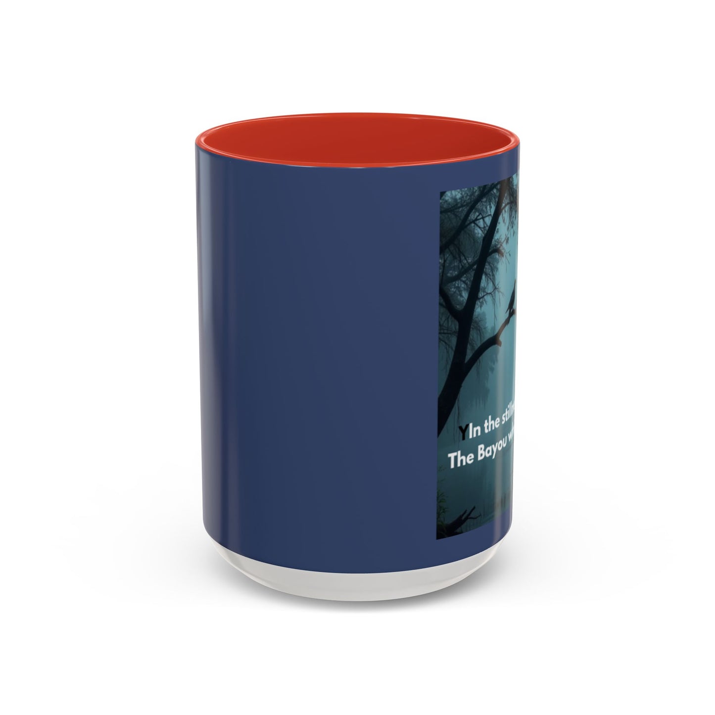 Coffee Mug — Bayou Night Scene with Cross & Quote (In the stillness of the night...)