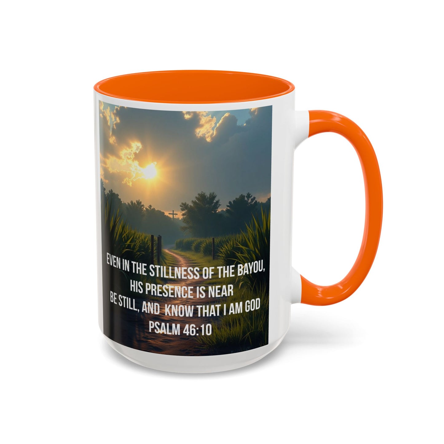 Inspirational Psalm 46:10 Coffee Mug — "Be Still" Accent Mug
