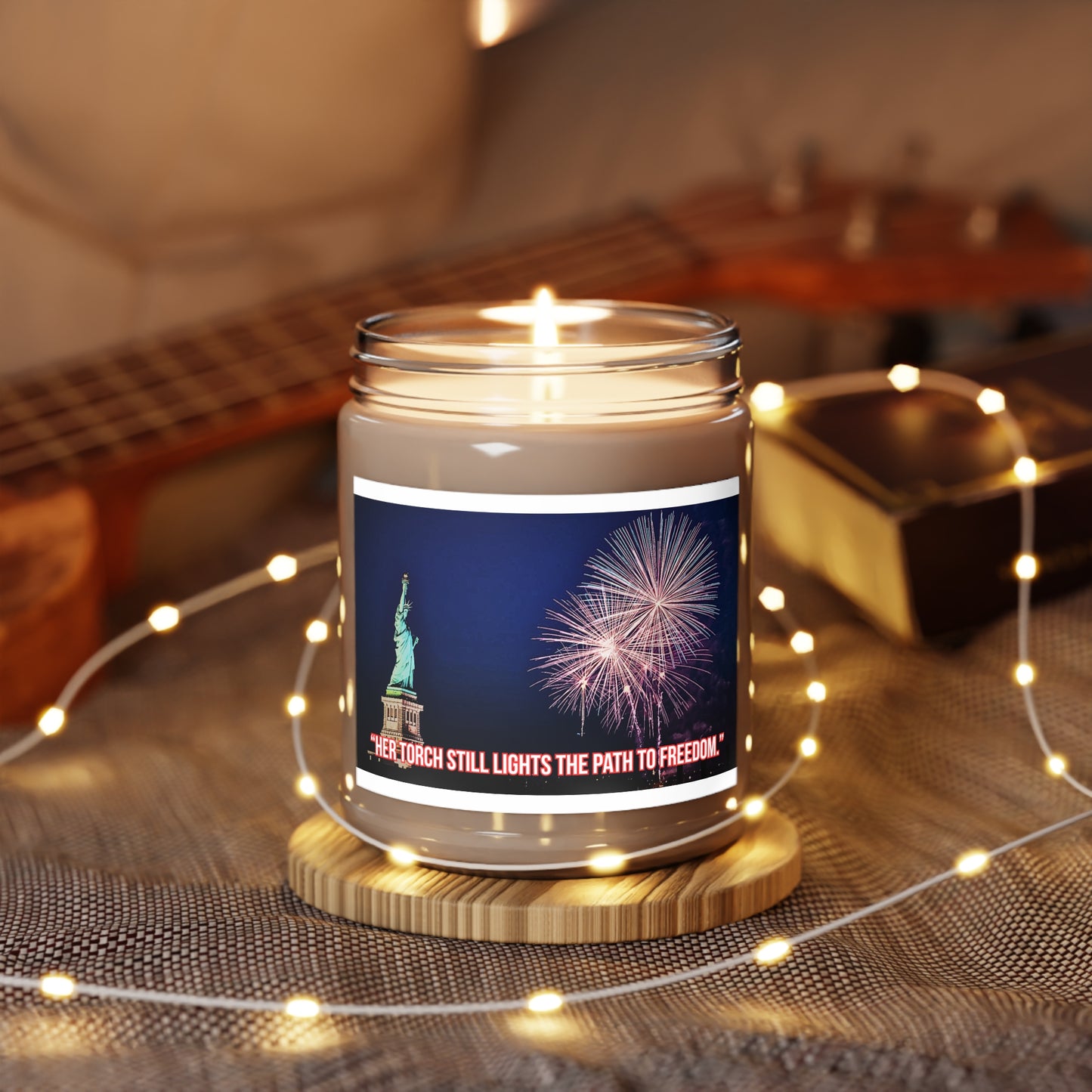 Liberty Fireworks Soy Candle — "Her Torch Still Lights the Path to Freedom" (9oz)