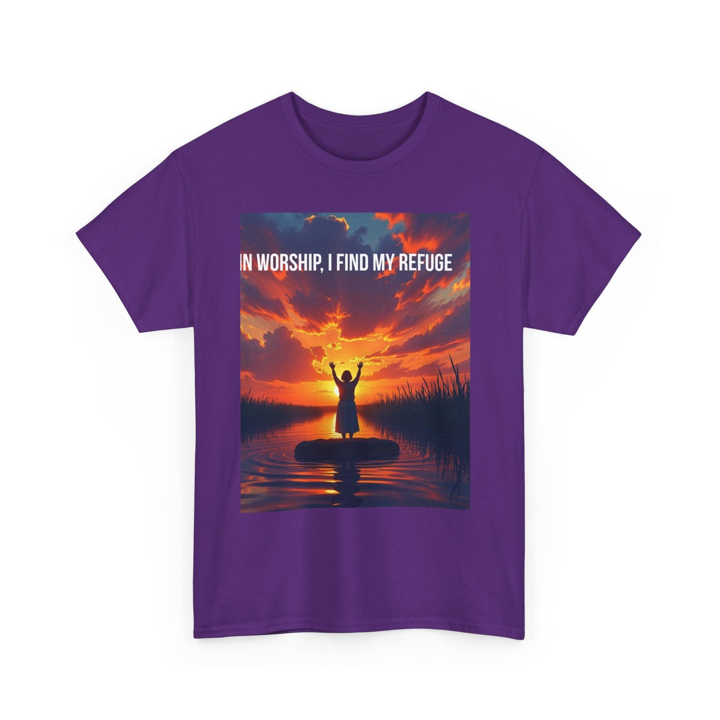 Worship Refuge T-Shirt – "In Worship, I Find My Refuge" Inspirational Christian Tee