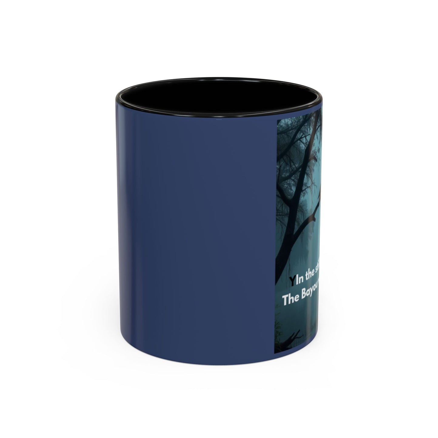 Coffee Mug — Bayou Night Scene with Cross & Quote (In the stillness of the night...)