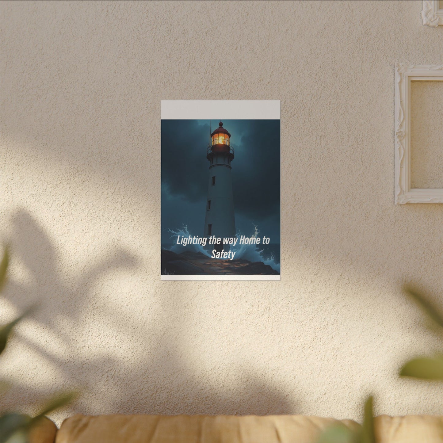 Lighthouse Canvas Wall Art — "Lighting the Way Home to Safety"