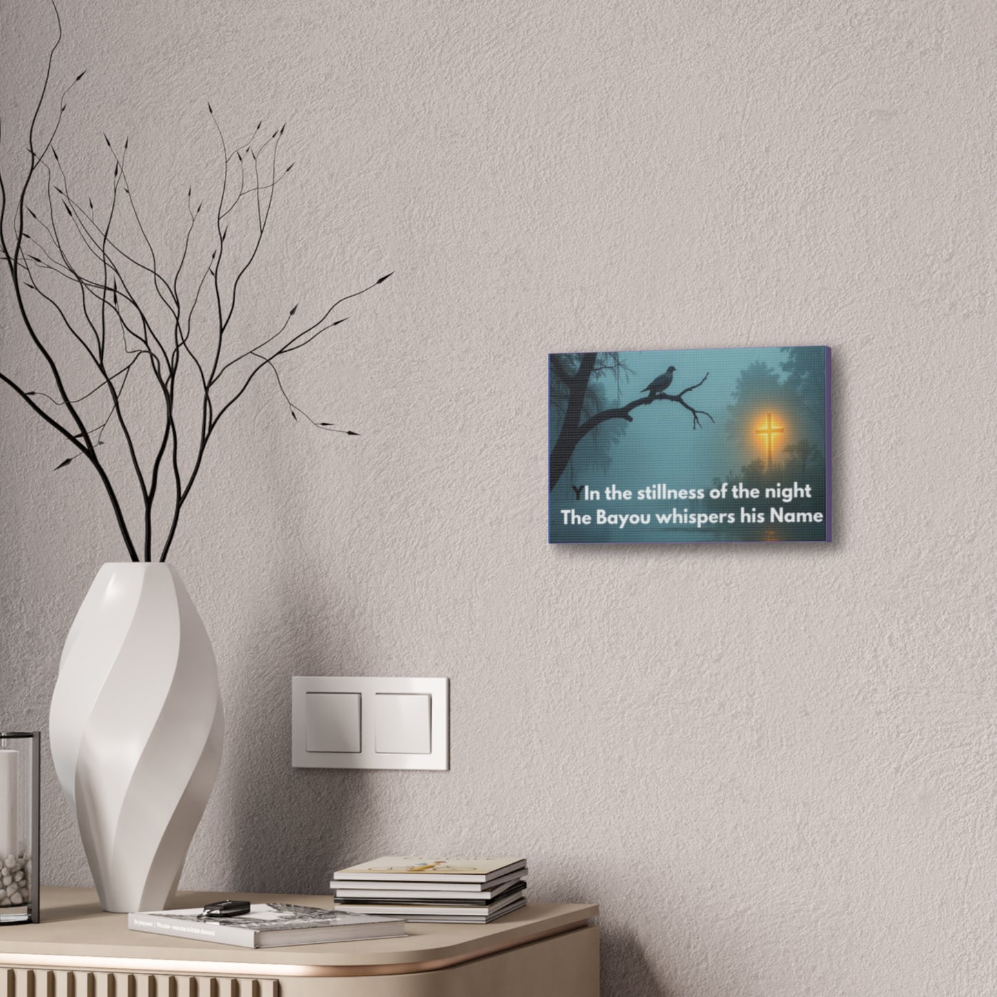 Bayou Night Canvas Wall Art — "In the stillness of the night the Bayou whispers his Name"