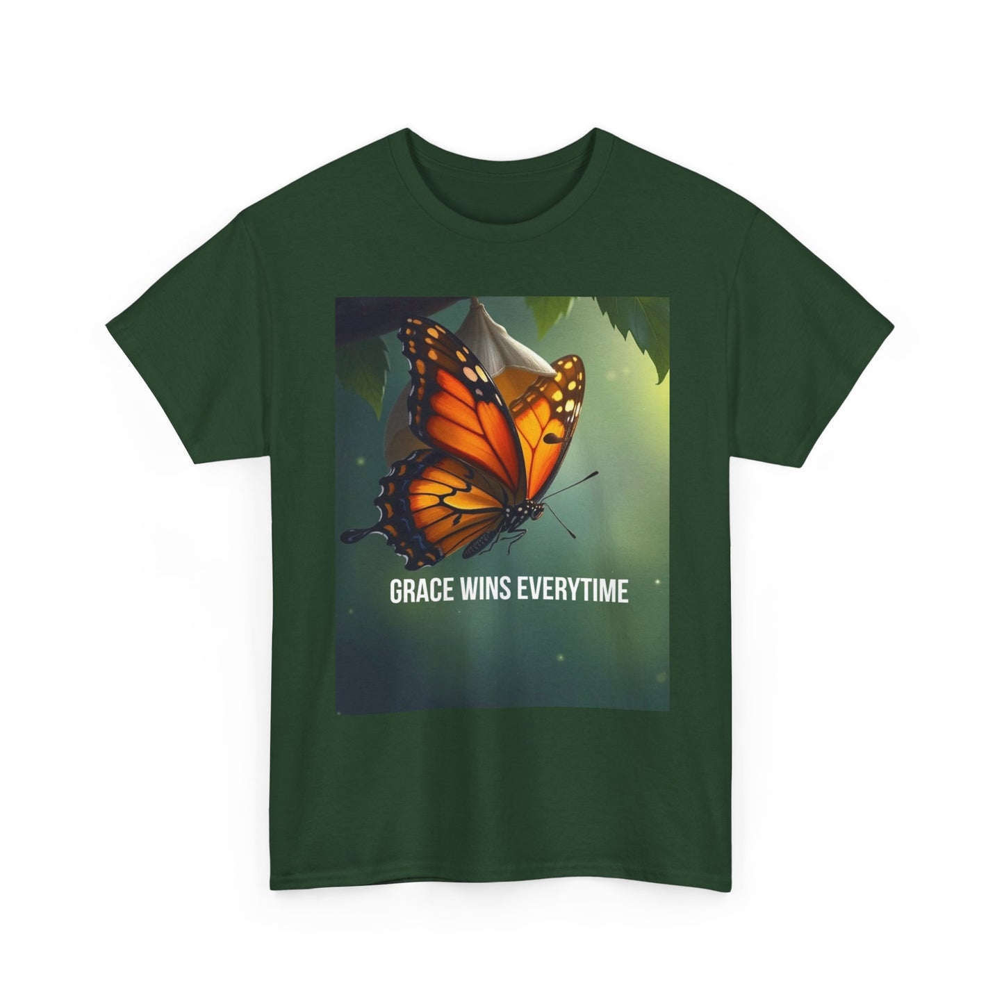 Butterfly 'Grace Wins Everytime' Graphic Tee - Inspirational Nature T-Shirt