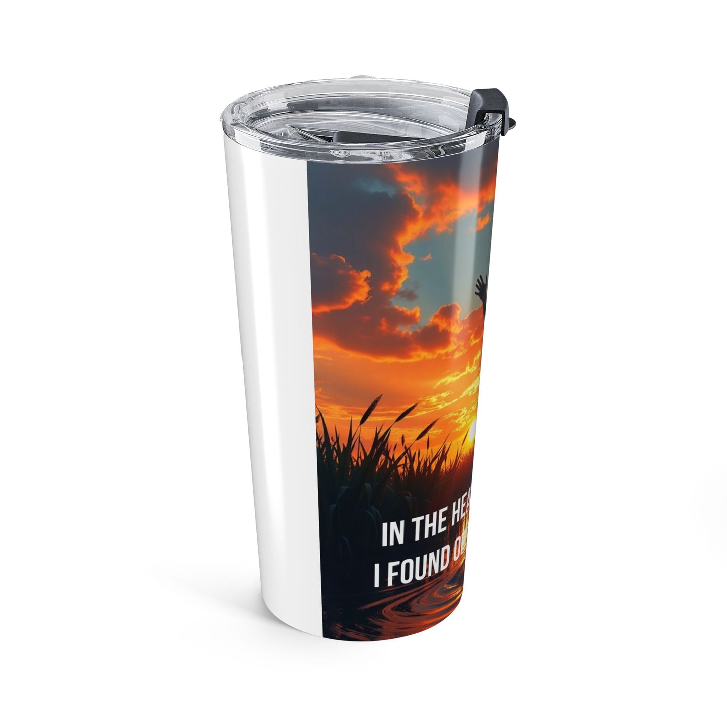 20oz Inspirational Sunset Tumbler — Faith & Gratitude Travel Cup