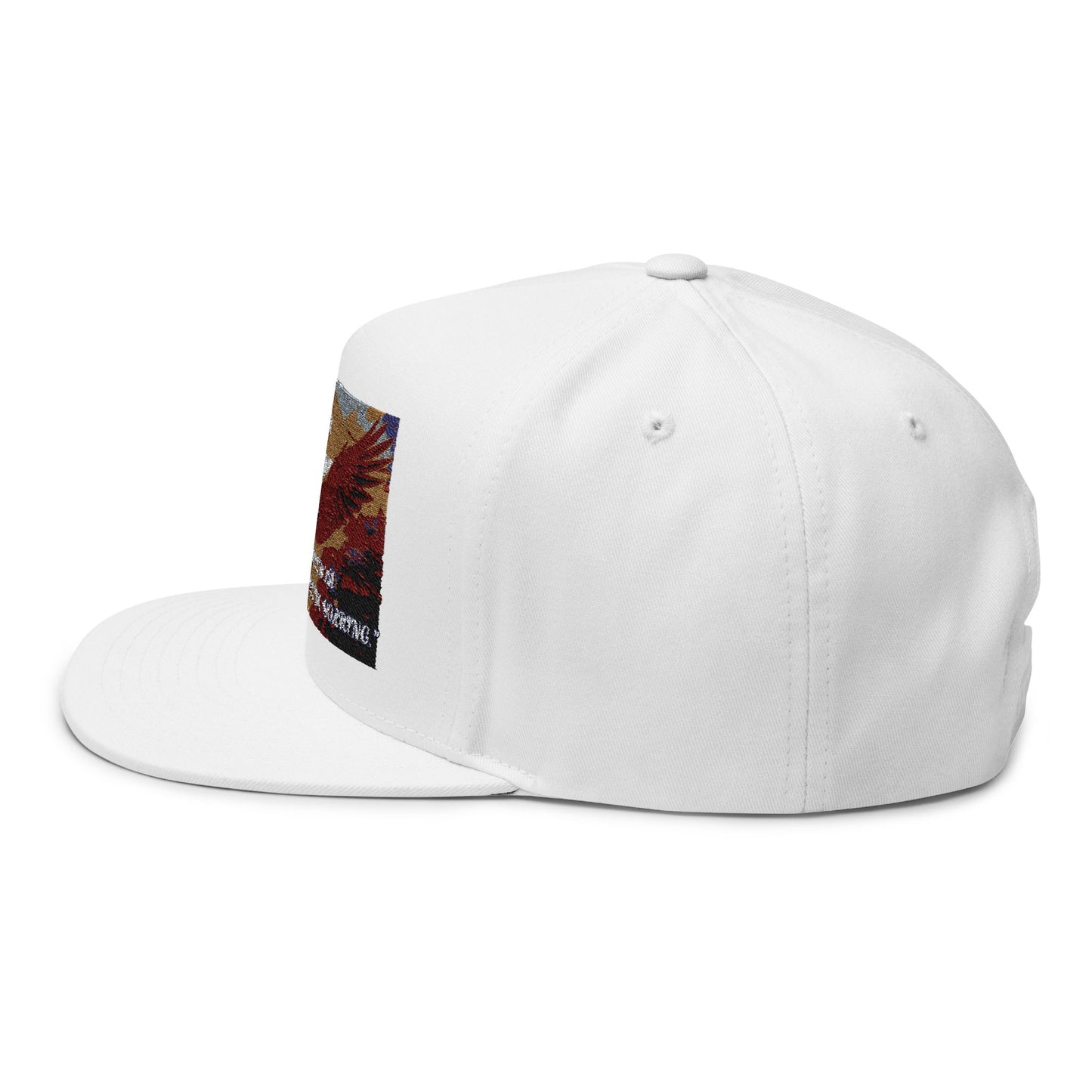 Embroidered Eagle Freedom Flat Bill Cap — "250 Years of Freedom" Patriotic Snapback
