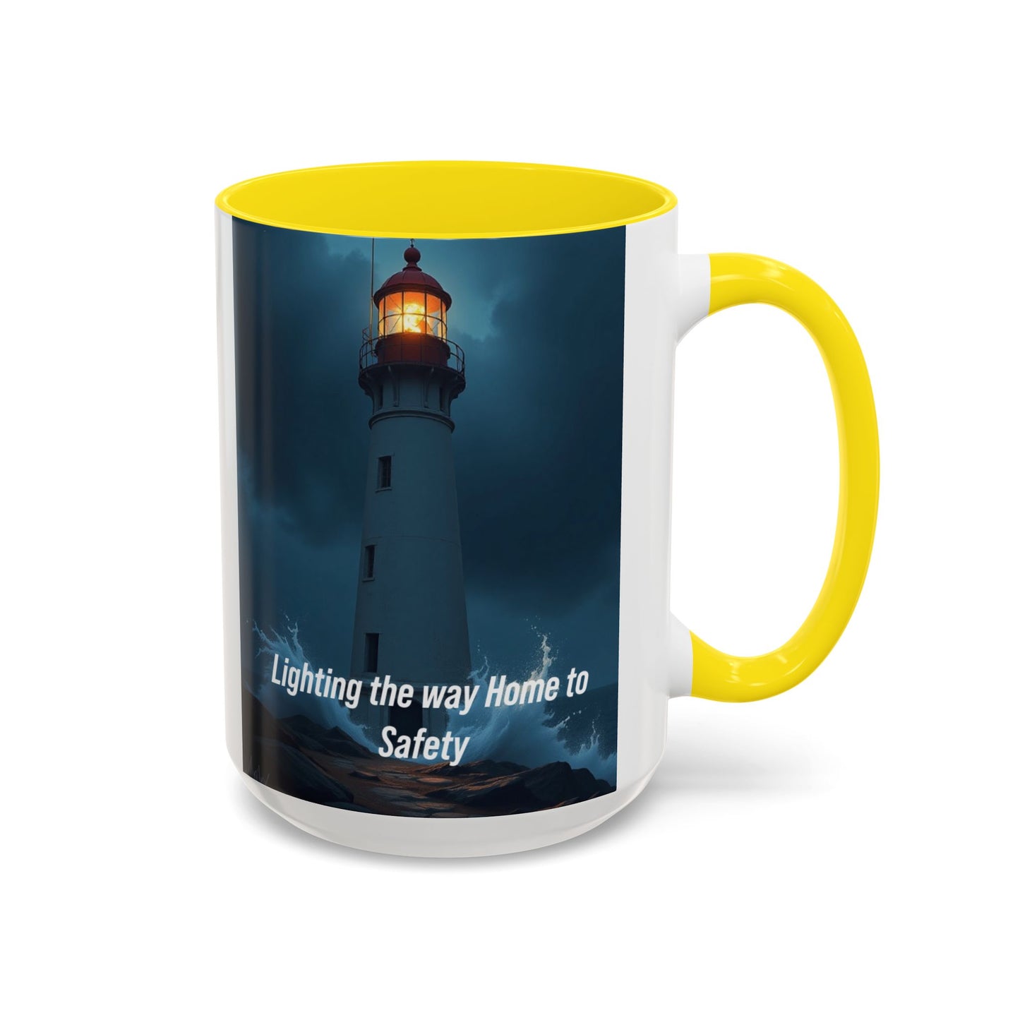 Lighthouse Coffee Mug - "Lighting the Way Home to Safety" Accent Mug